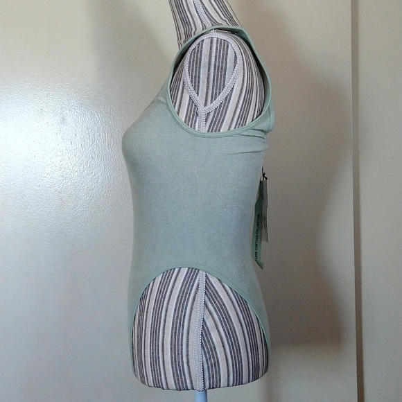 Zara Terrycloth one shoulder bodysuit size XS-Small Light Green Pull-on - Picture 3 of 13